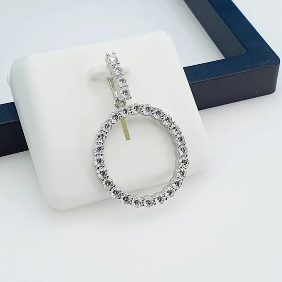 "925 Sterling Silver Cubic Zirconia Initial Pendant, UU1P6A6181 - Picture 3 of 9